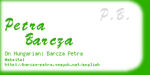 petra barcza business card